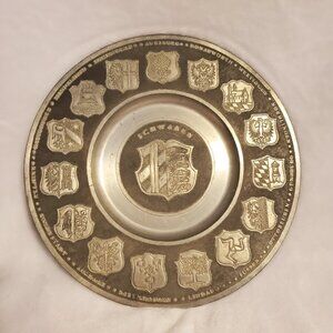 Schwaben | Swabia - Vintage German Zinn Pewter Wall Plate